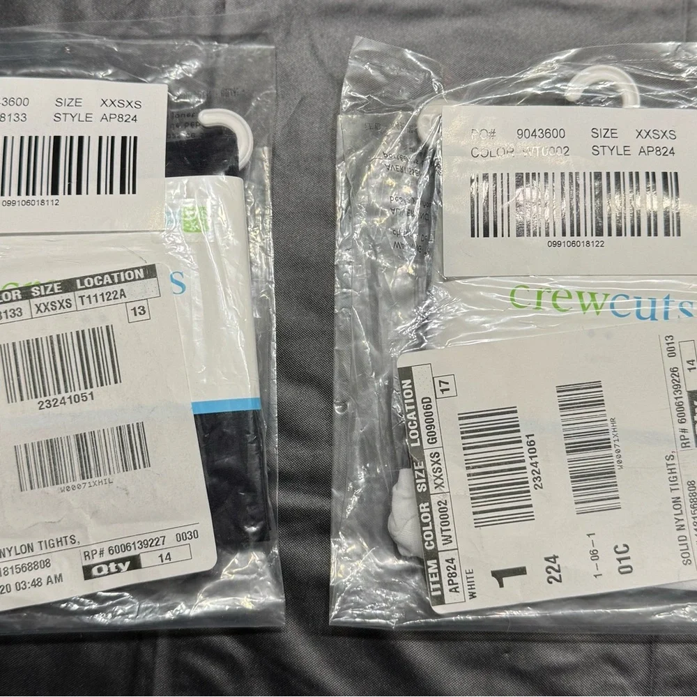 Crewcuts Black and White Tights, size 2-5yrs